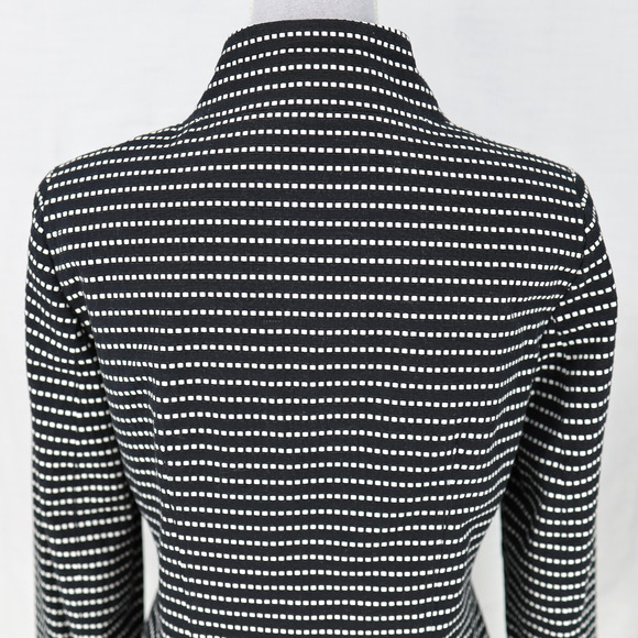 Worth Jacket Womens 4 Black White Polka Dot Cotton Lined Blazer Crop Career - Picture 8 of 15